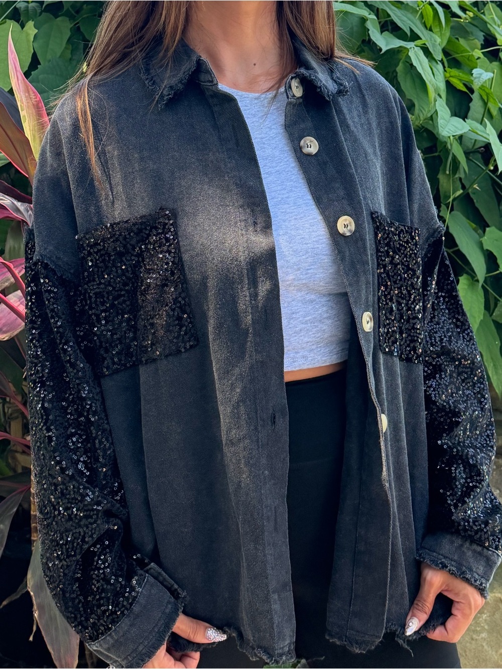 Black Sparkle Shacket NWT